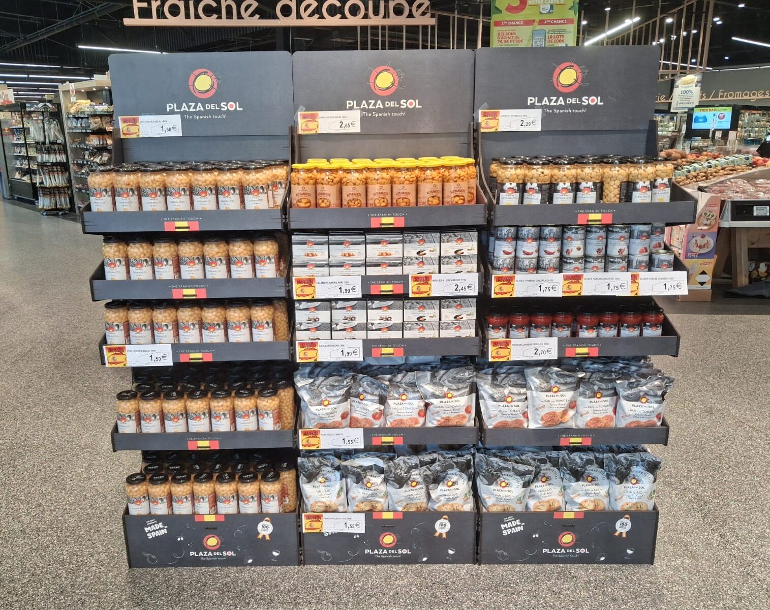 Implantación de productos Plaza del Sol en el lineal de un punto de venta